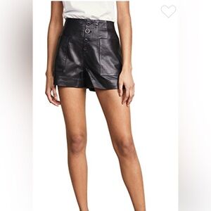 Joie Nirel Black Leather Shorts